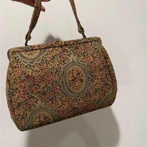 Vintage Floral Tapestry Handbag